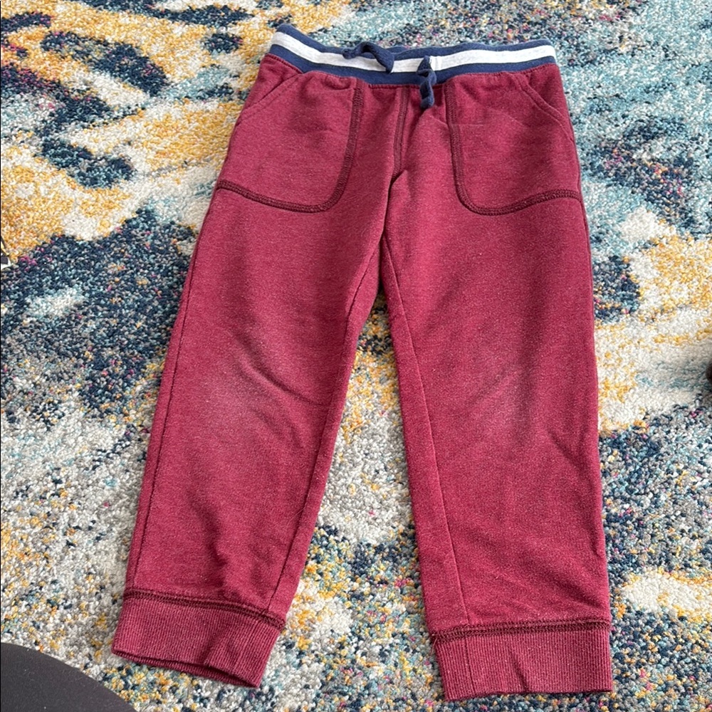 Carter's Red Sweatpants with Cuffed Ankles and Drawstring Waist